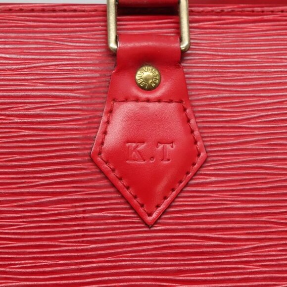 LOUIS VUITTON Epi Sac Plat PM Hand Bag Red M5274E LV Auth bs28404 - Picture 10 of 16